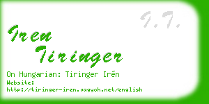 iren tiringer business card